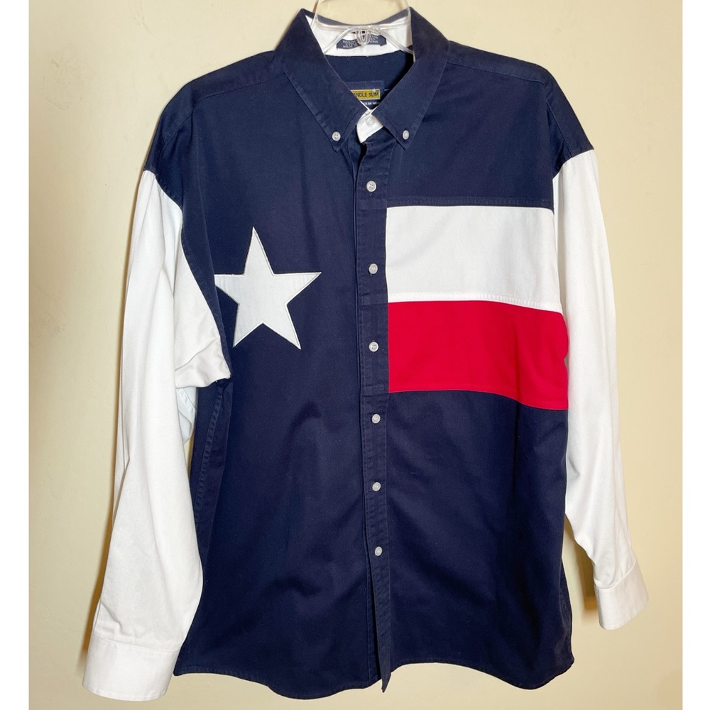 Panhandle Slim American Flag Shirt Button Shirt Large